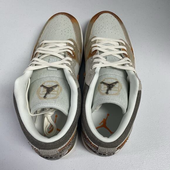 Air Jordan 1 Low Sail Light Bone IM6664 991 Size 10.5 Distressed Brown Orange main image 6